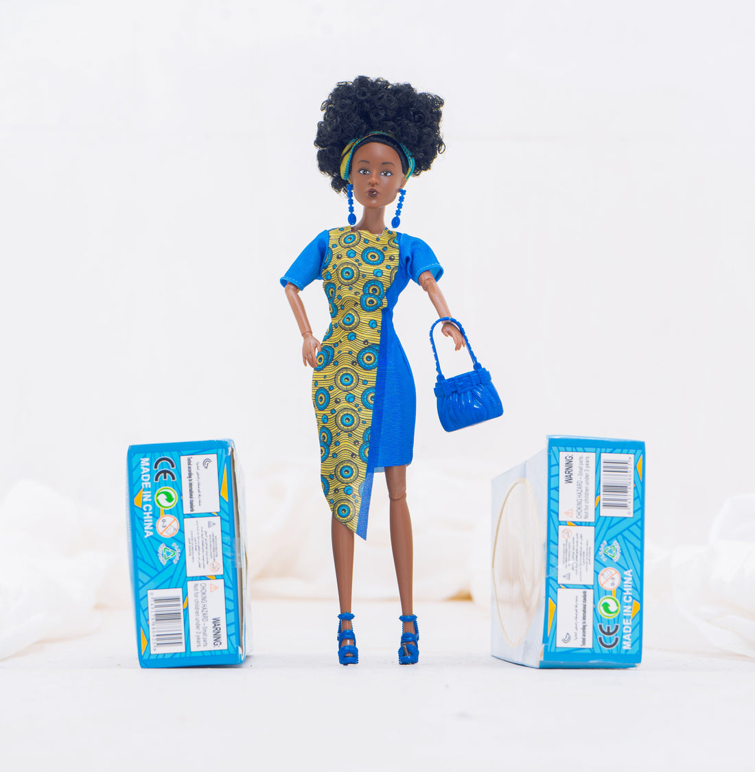 Kiraa Black doll with braids and natural hair for girls