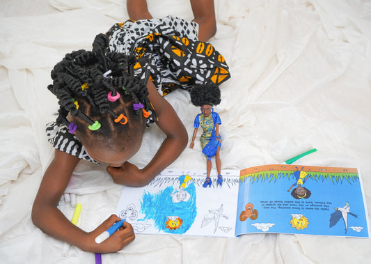 Kiraa Black princess doll and children's book gift set UK