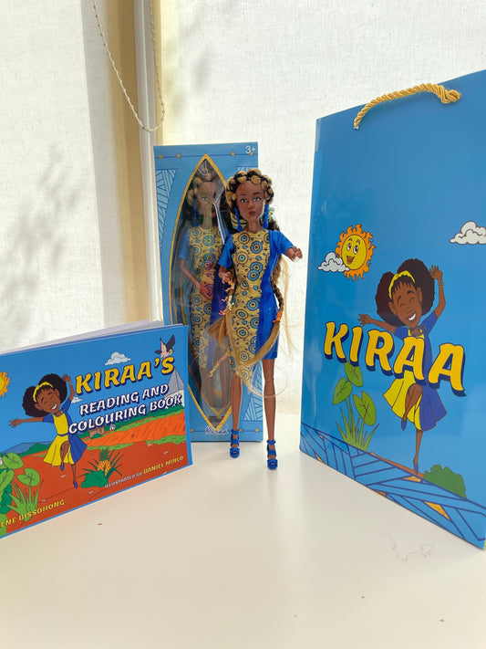 Kiraa doll and book gift set for Black girls