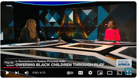 Rene Bissohong, founder of The Nubian Princesses, interviewed on France 24’s Eye on Africa about empowering Black children through dolls, books, and storytelling.