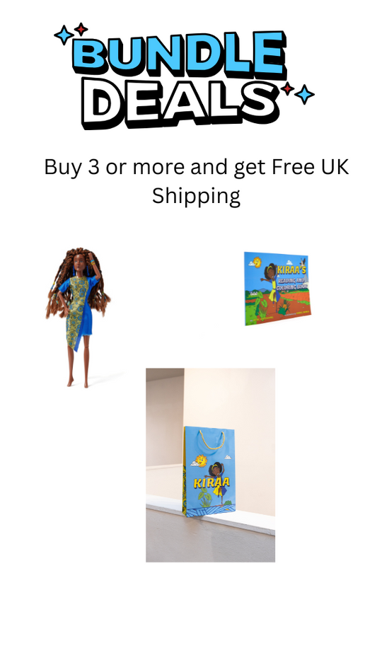 Kiraa Exclusive Braided Bundle – Doll, Book & Bag | Nubian Princesses